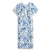 Women Blue Floral Printed Pleated Maternity Maxi Dress