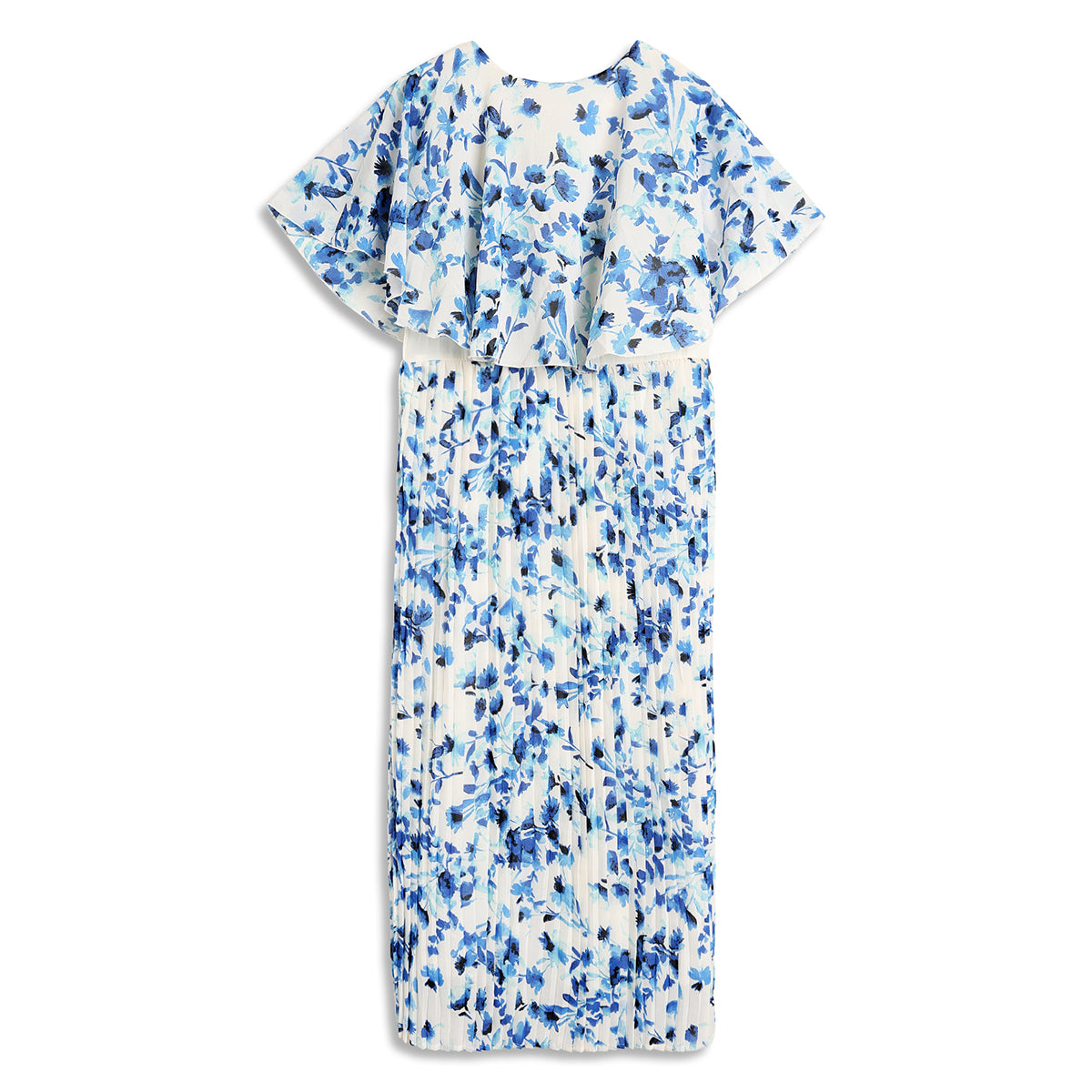 Women Blue Floral Printed Pleated Maternity Maxi Dress