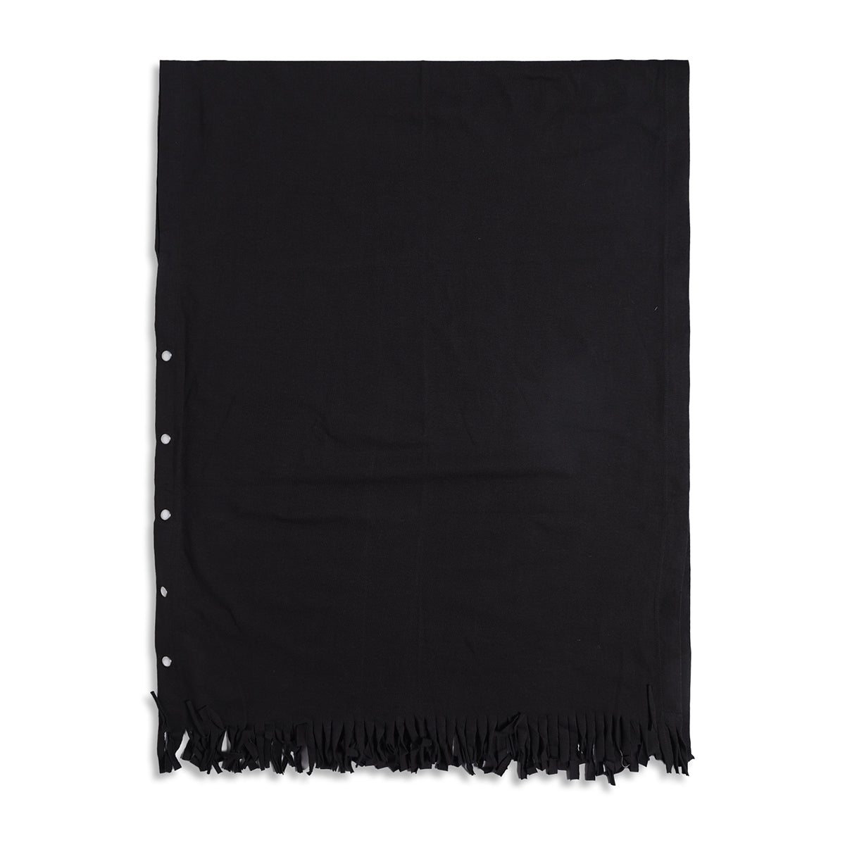 Women Black Solid Fringed Maternity Nursing Stole