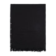 Women Black Solid Fringed Maternity Nursing Stole