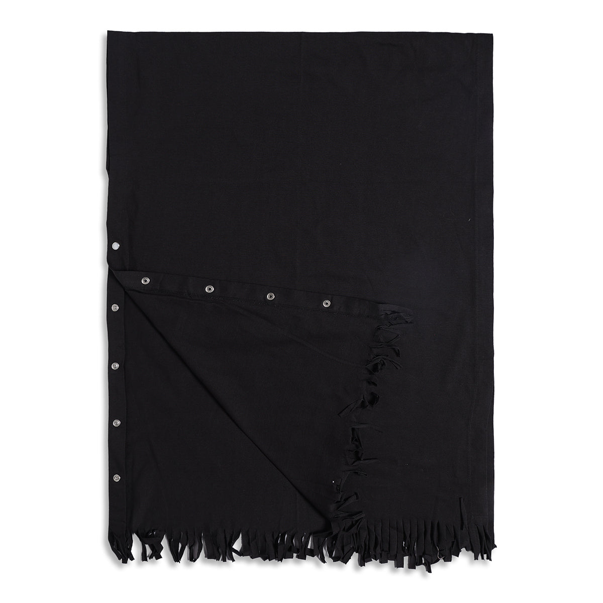 Women Black Solid Fringed Maternity Nursing Stole