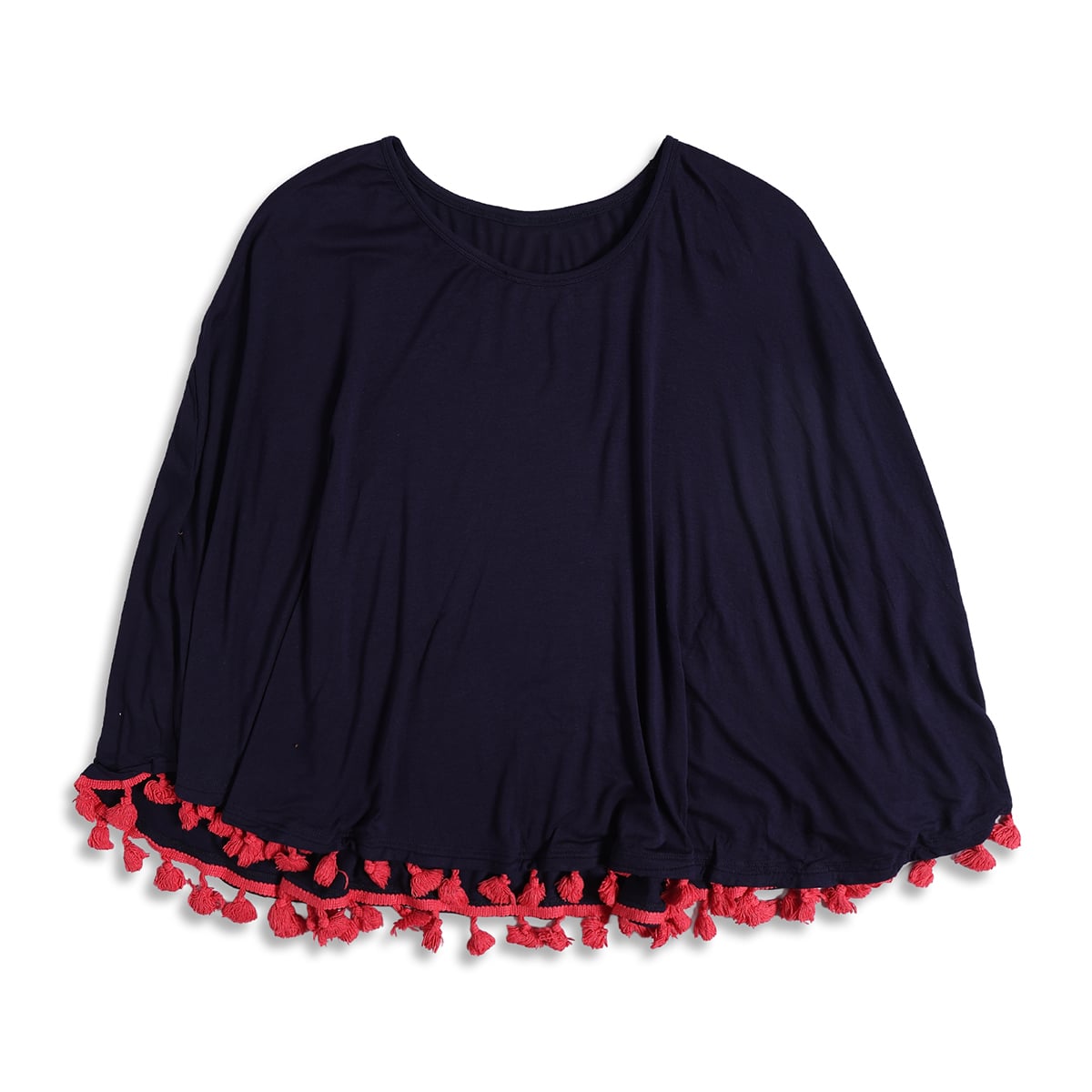 Women Navy Blue Solid Tassel Detailed Maternity Nursing Cover