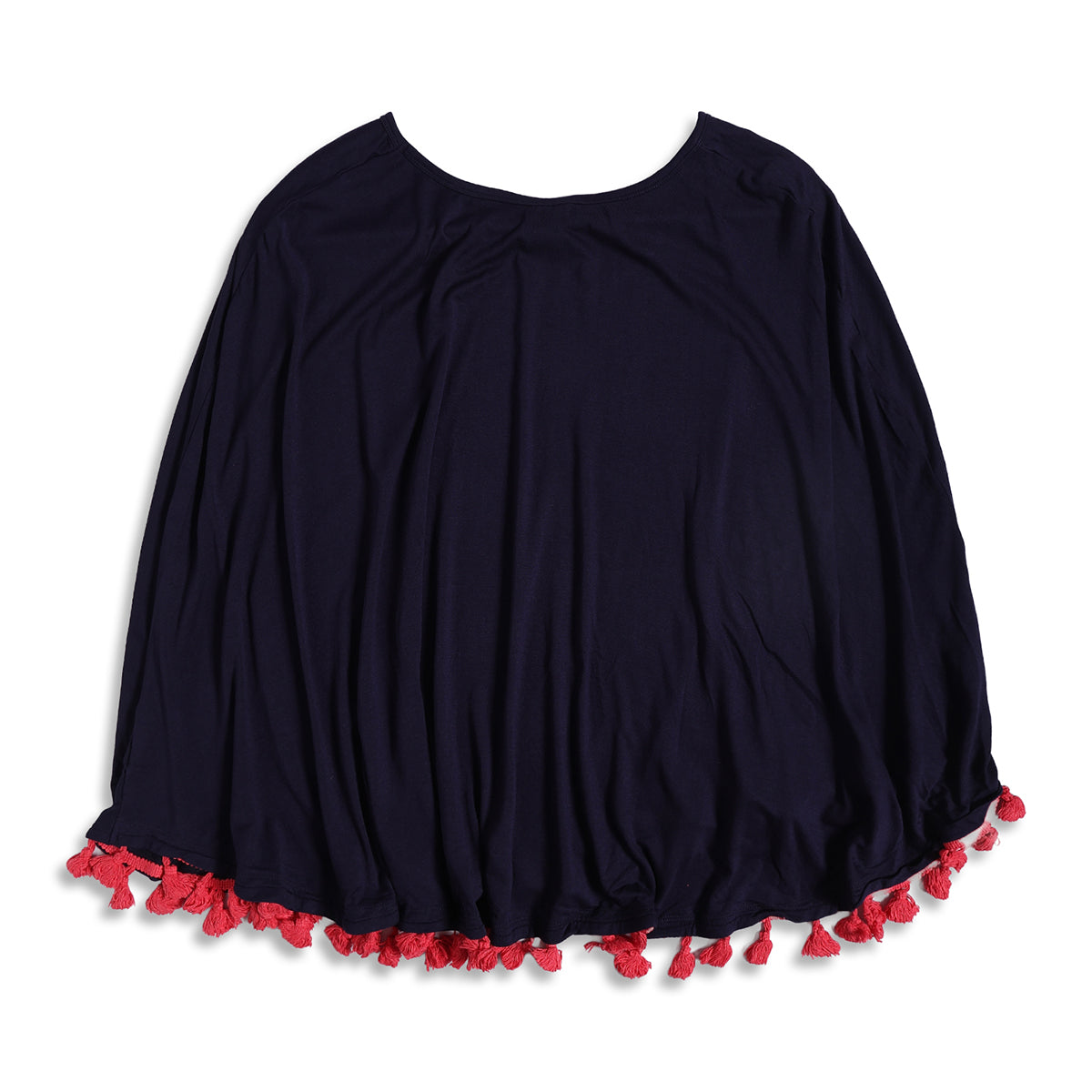 Women Navy Blue Solid Tassel Detailed Maternity Nursing Cover