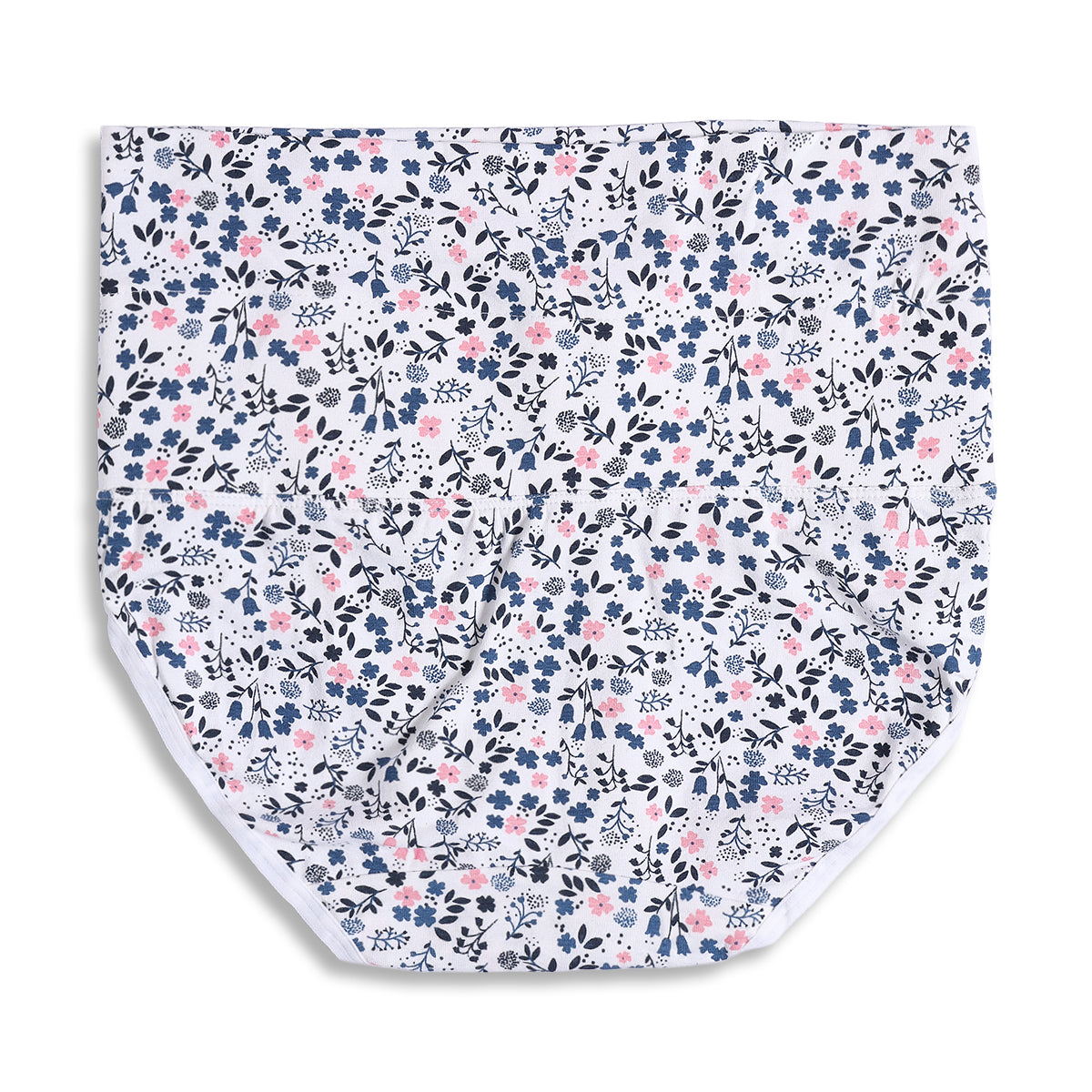 Women Black and White Cotton Maternity Panties Pack of 2 Floral Printed Briefs