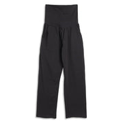 Women Black Cotton Maternity Straight Fit Lounge Pants