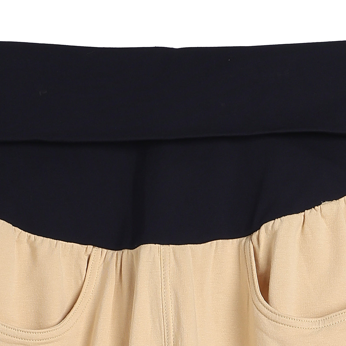 Women Beige Cotton Maternity Slim Fit Lounge Pants