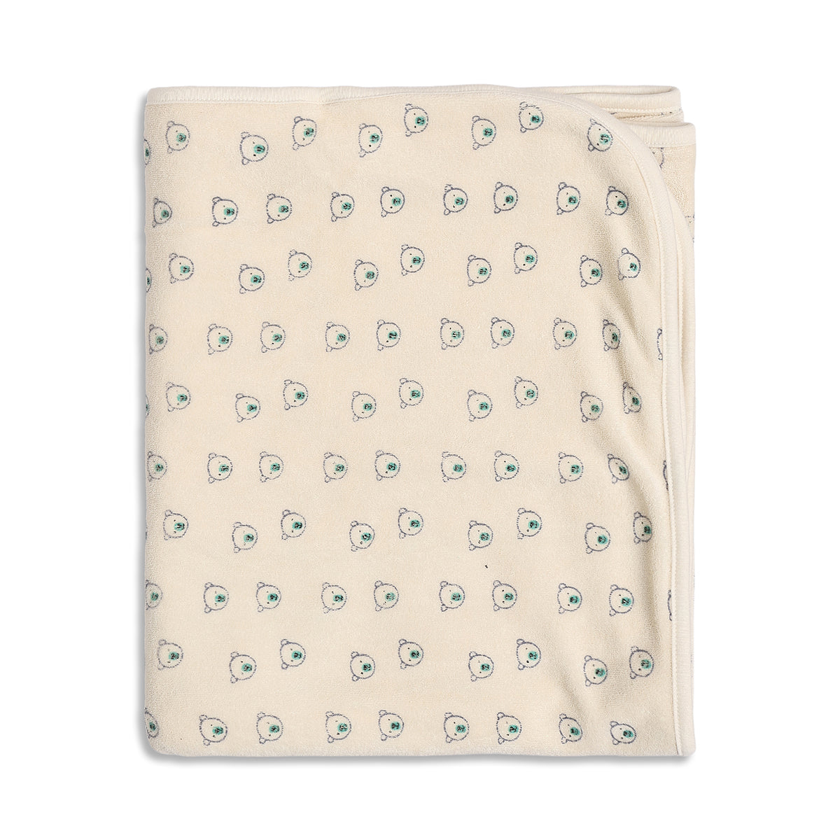 Baby Unisex Beige and Mint Coral Fleece Printed Blanket Pack of 2 Soft Baby Blankets