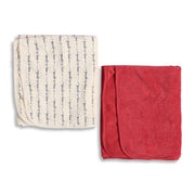 Baby Unisex Beige and Red Coral Fleece Printed Blanket Pack of 2 Soft Baby Blankets