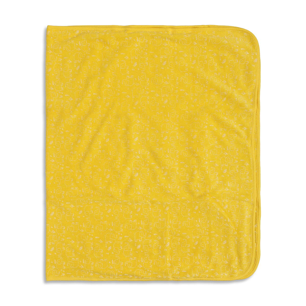 Baby Unisex Grey and Yellow Coral Fleece Printed Blanket Pack of 2 Soft Baby Blankets