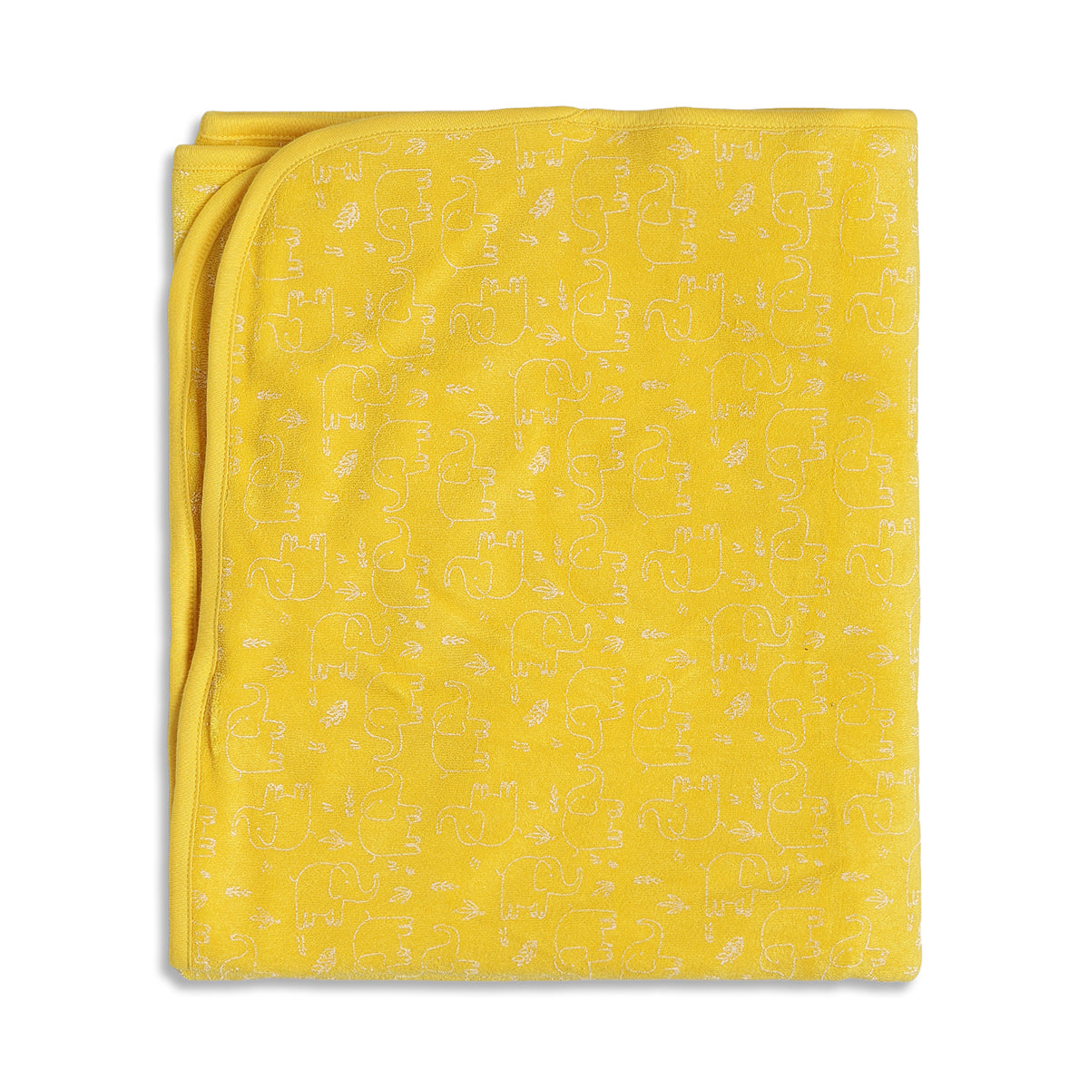 Baby Unisex Grey and Yellow Coral Fleece Printed Blanket Pack of 2 Soft Baby Blankets