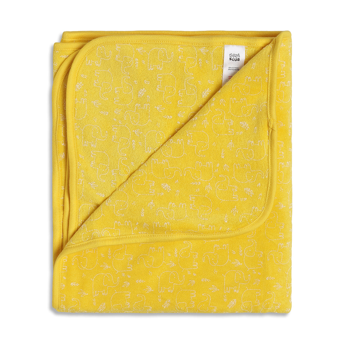 Baby Unisex Grey and Yellow Coral Fleece Printed Blanket Pack of 2 Soft Baby Blankets