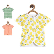Girls Multicolor Pack Of 3 Front Open Vest