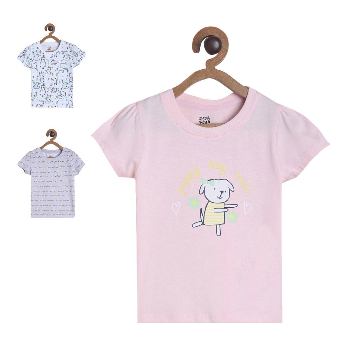 Girls Multicolor Pack Of 3 Knit Top