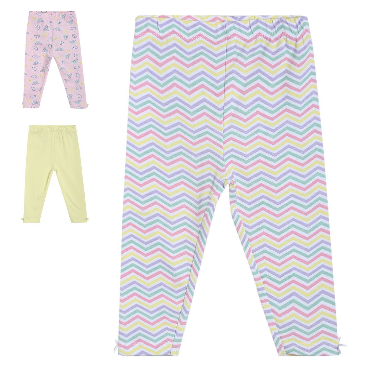 Girls Multicolor Pack Of 3 Legging