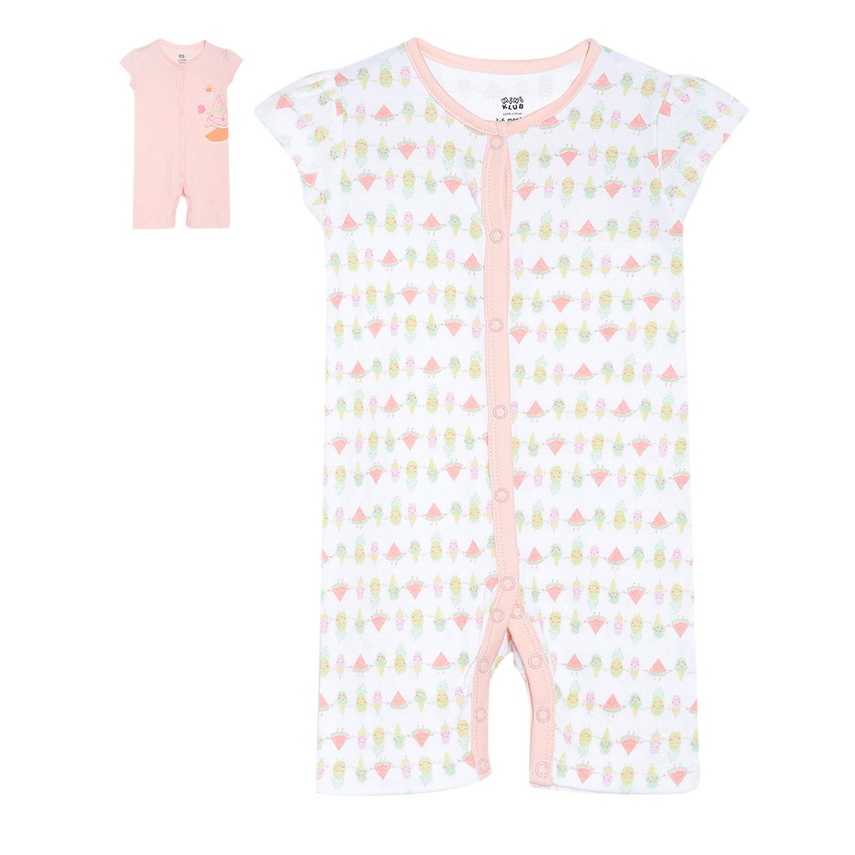 Girls Multicolor Pack Of 2 Romper