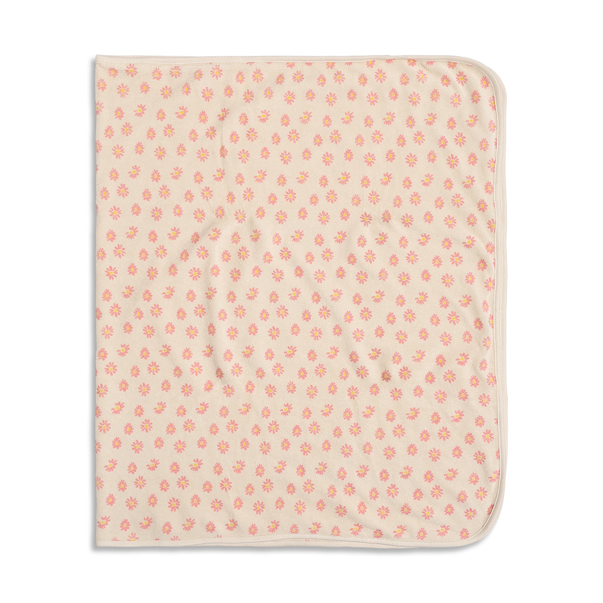 Baby Girls Beige and Yellow Coral Fleece Floral Printed Blanket Pack of 2 Soft Baby Blankets