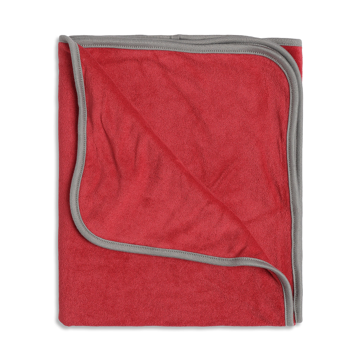 Baby Girls Grey and Red Coral Fleece Heart Printed Blanket Pack of 2 Soft Baby Blankets