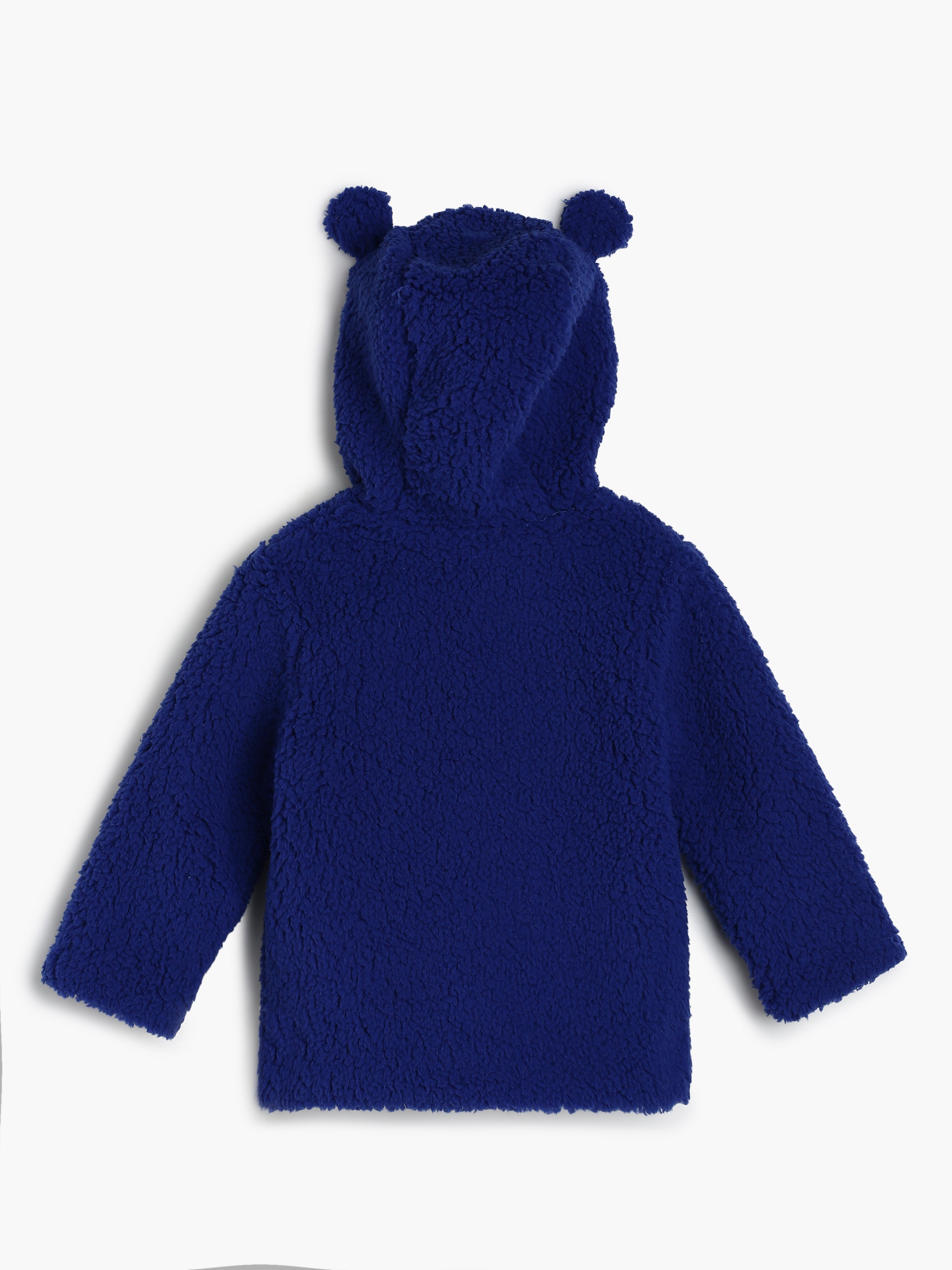 Baby Boys Hooded Teddy Jacket, Navy Blue