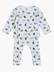 Boys Grey Dinosaur Print 2-Piece Clothing Set