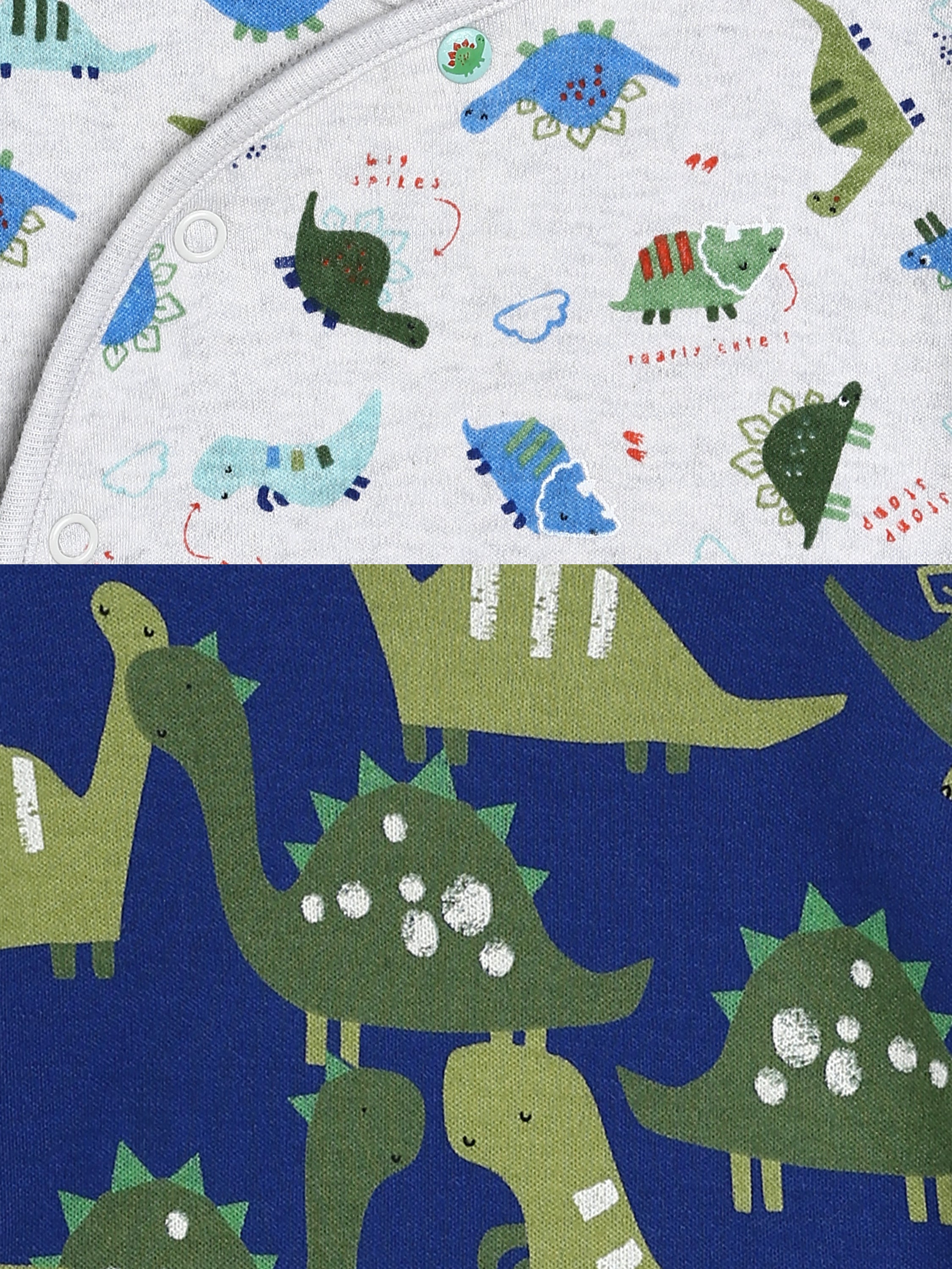 Boys Grey Dinosaur Print 2-Piece Clothing Set