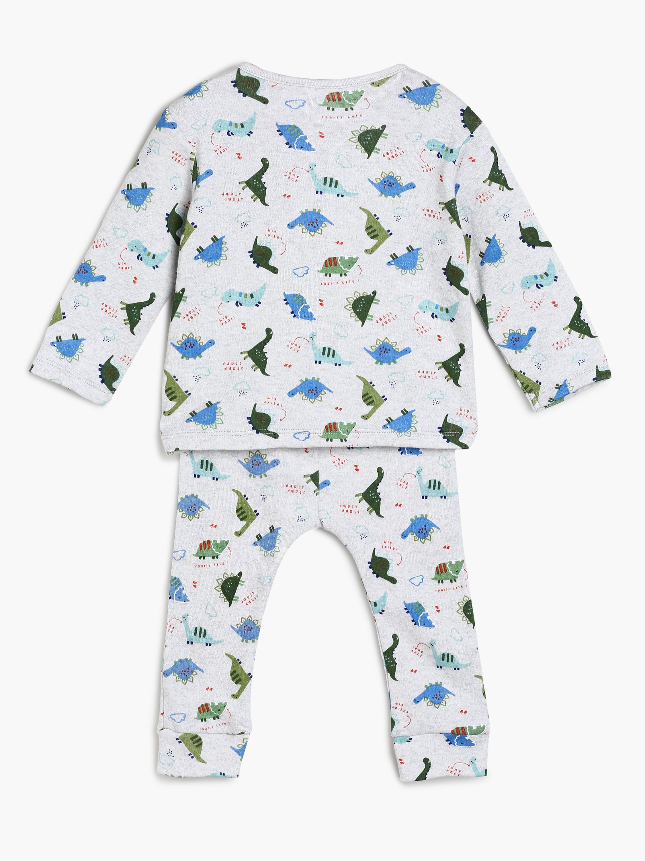 Boys Grey Dinosaur Print 2-Piece Clothing Set