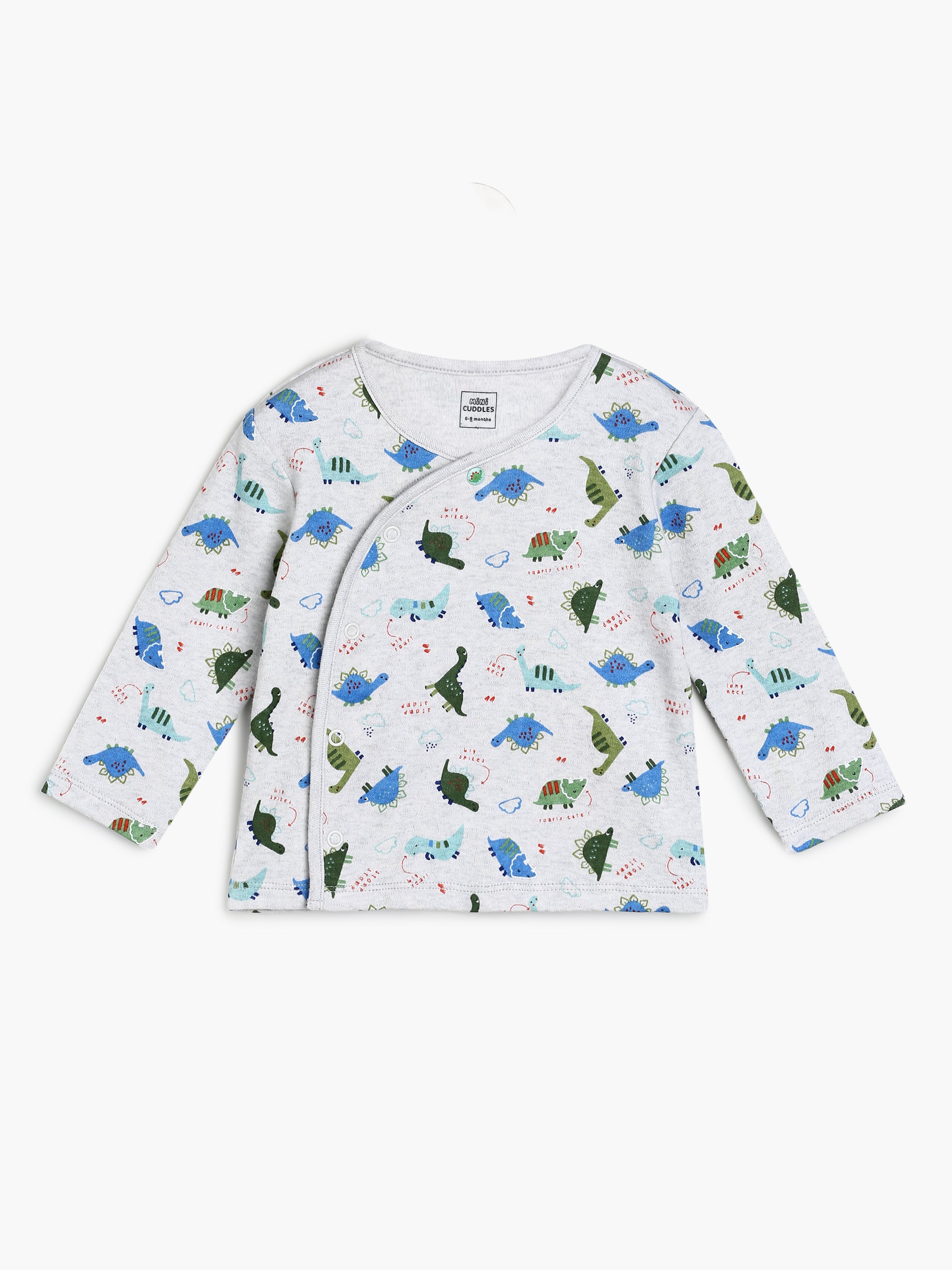 Boys Grey Dinosaur Print 2-Piece Clothing Set