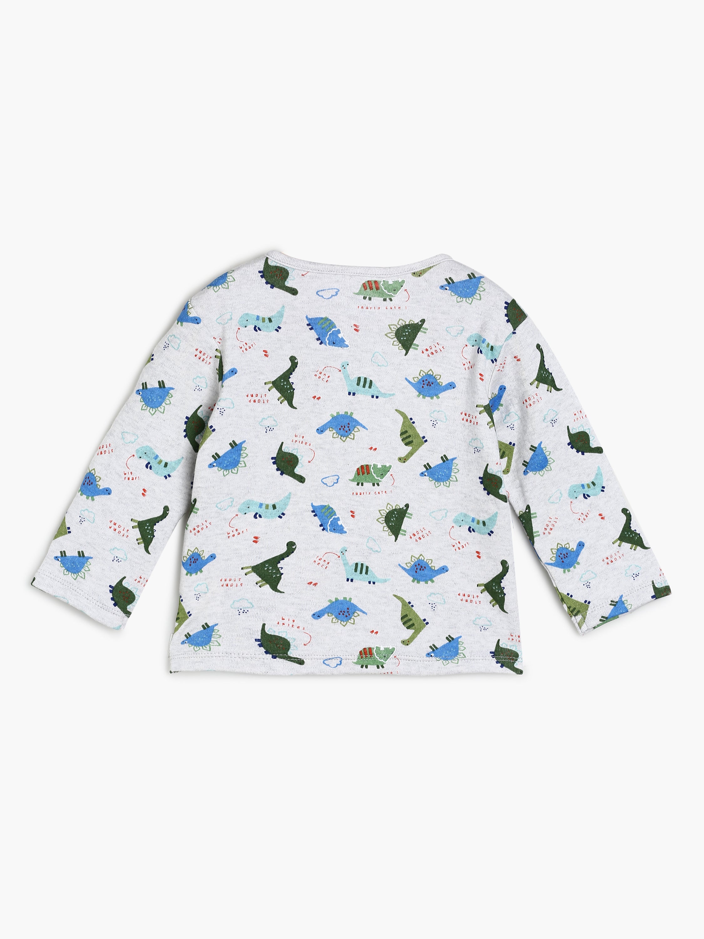 Boys Grey Dinosaur Print 2-Piece Clothing Set