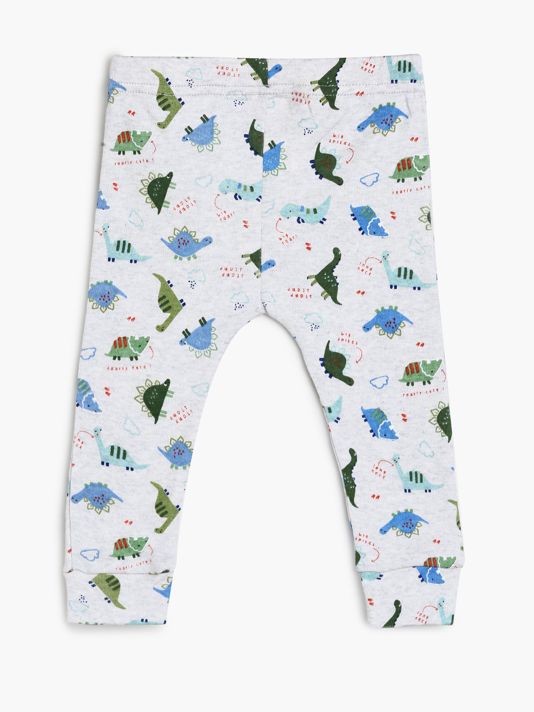 Boys Grey Dinosaur Print 2-Piece Clothing Set