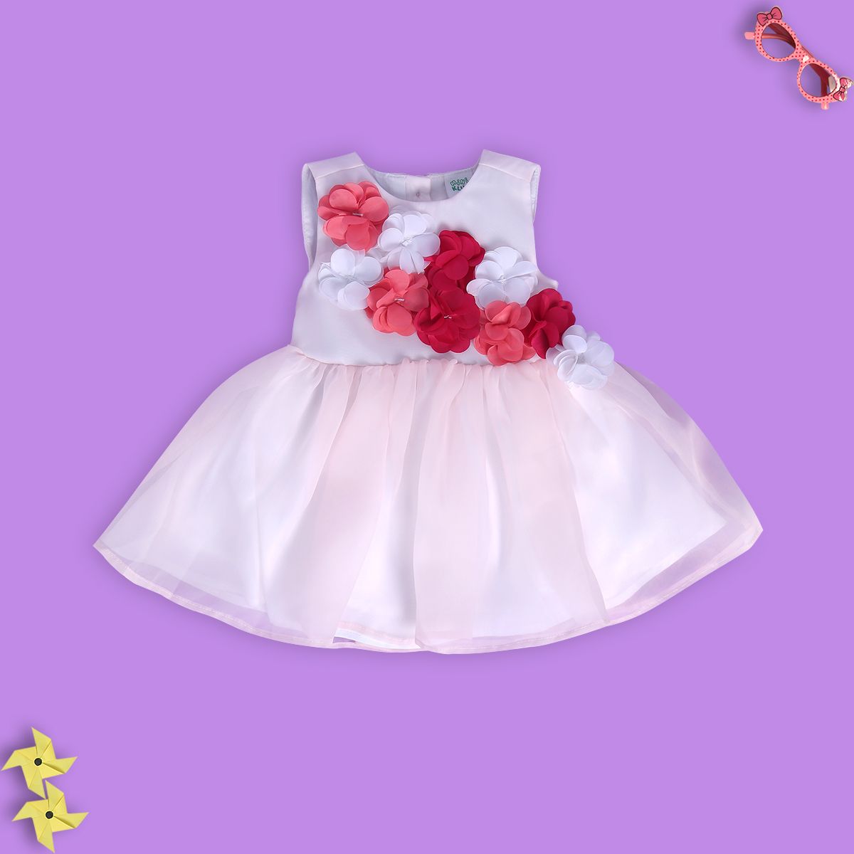 Girls White Pack Of 1 Dress