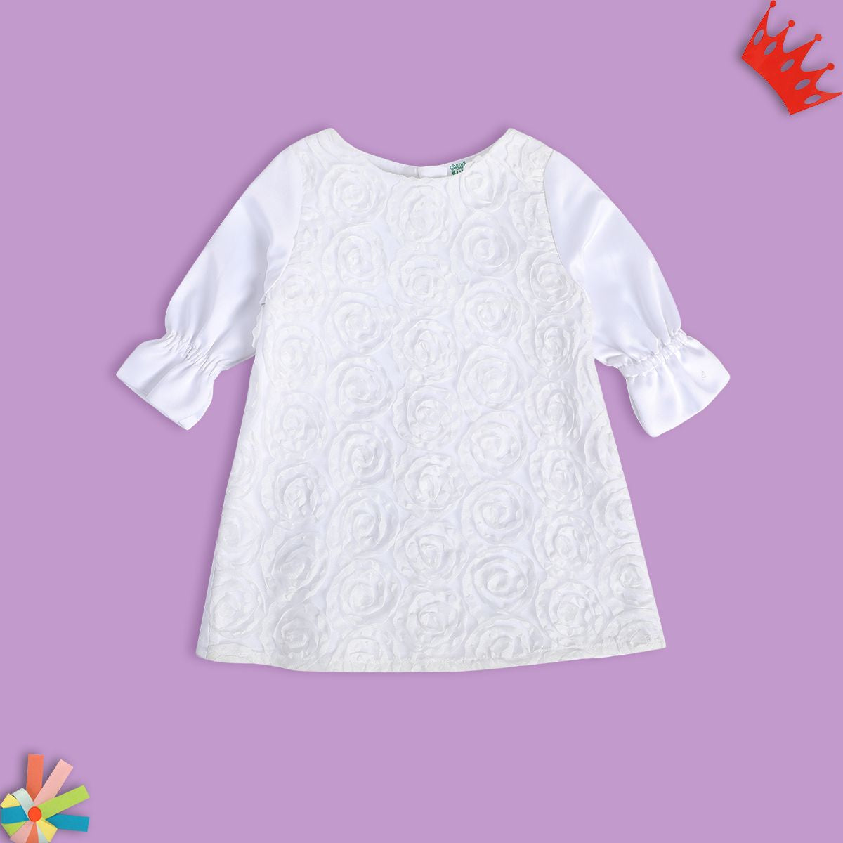 Girls White Pack Of 1 Dress