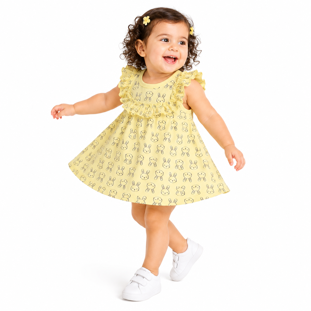 Girls Yellow Pack Of 1 Dress