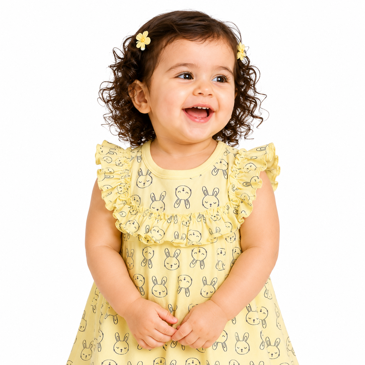 Girls Yellow Pack Of 1 Dress