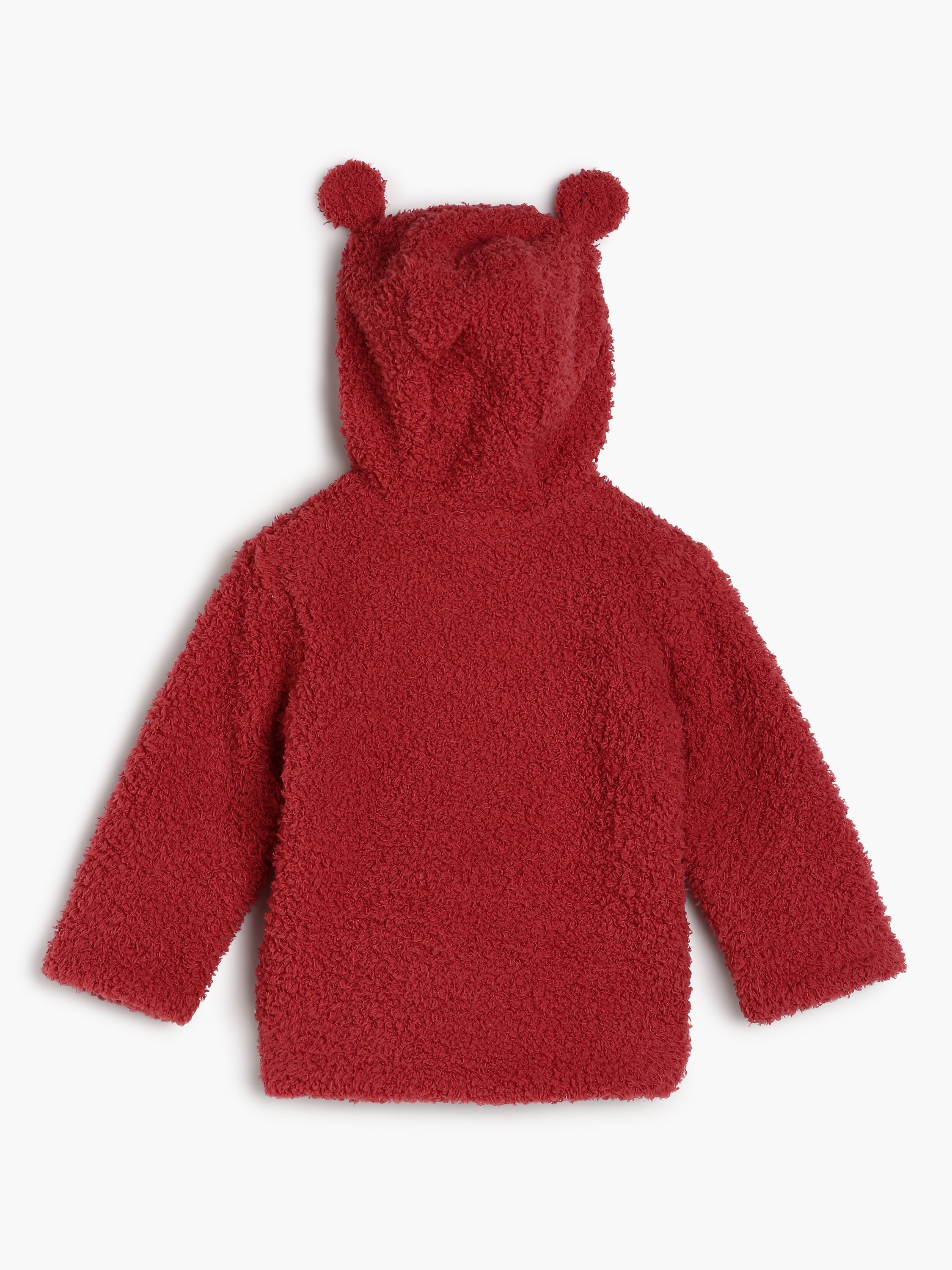Girls Maroon Hooded Fleece Winter Jacket