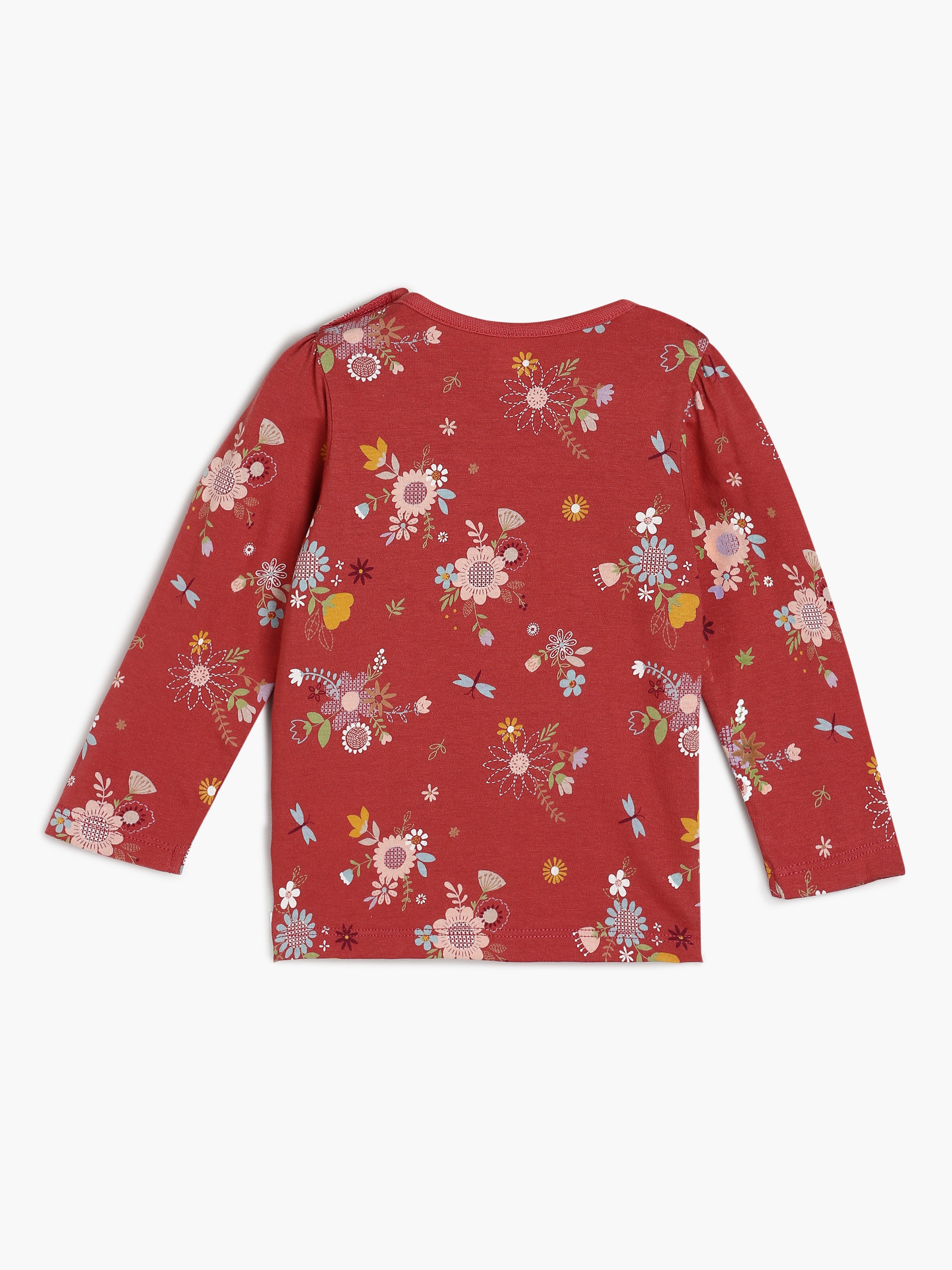 Baby Girls Printed Full Sleeve Tops Pack of three, Peach, Maroon and Multicolour