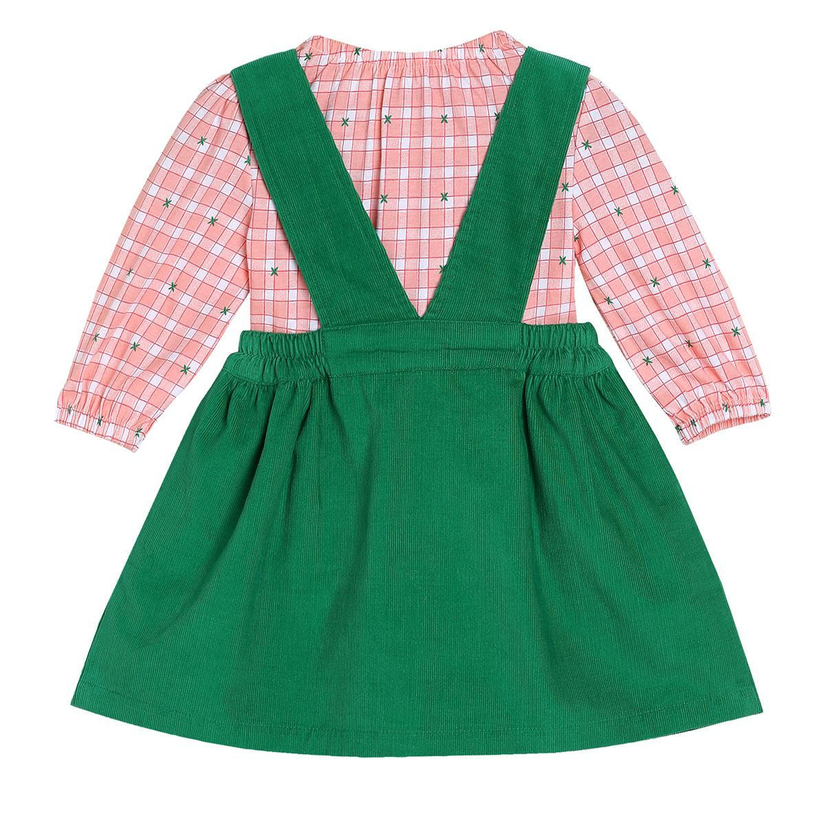 Girls Green Pack Of 2 Pinny Set