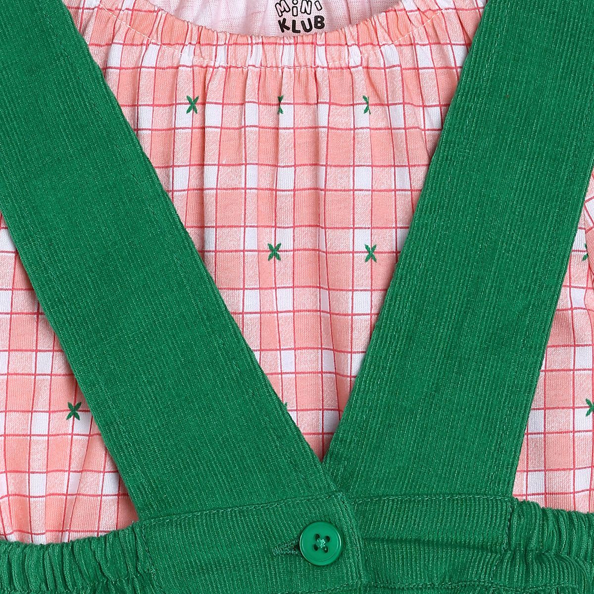 Girls Green Pack Of 2 Pinny Set