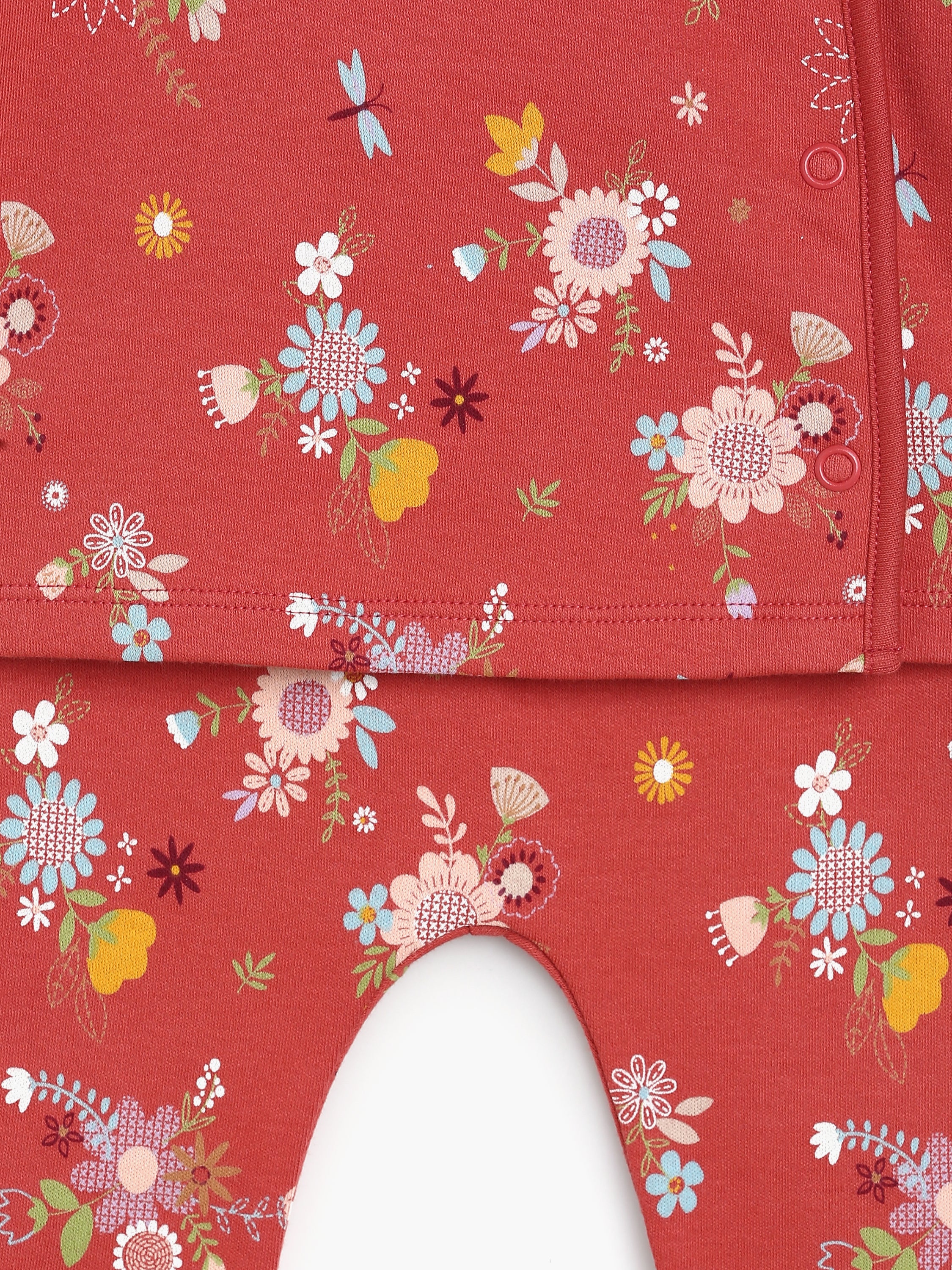 Girls Rust Floral Print 2-Piece Clothing Set