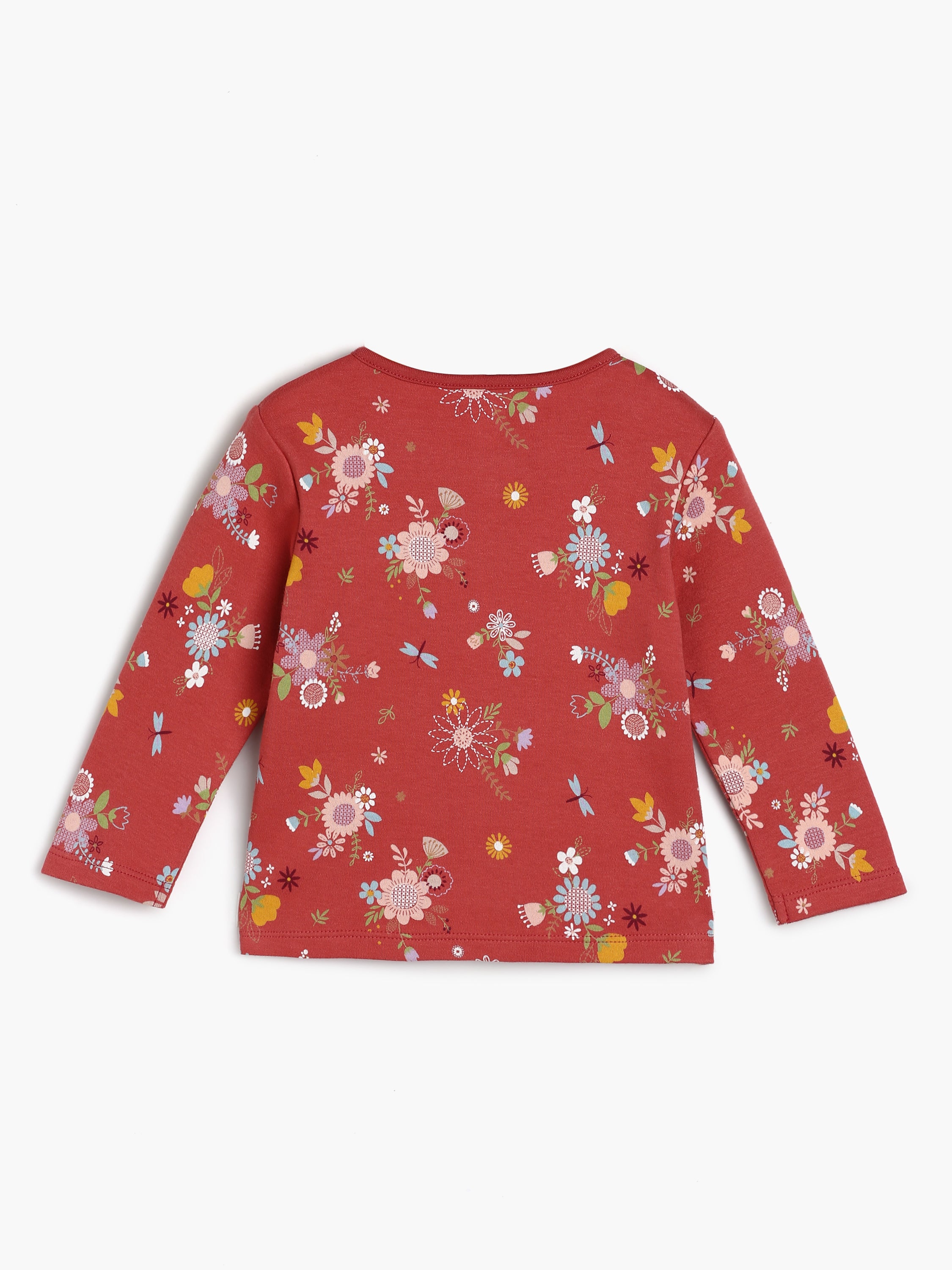 Girls Rust Floral Print 2-Piece Clothing Set