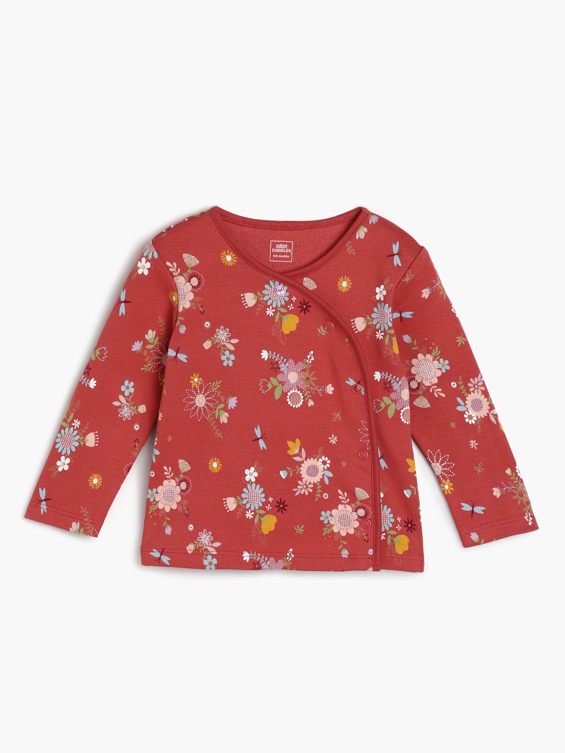 Girls Rust Floral Print 2-Piece Clothing Set