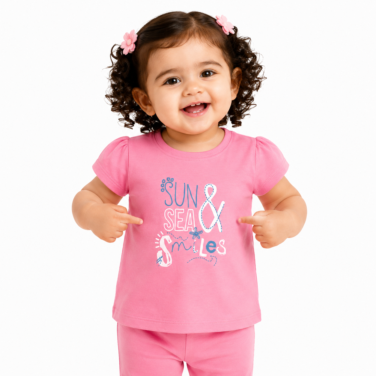 Girls Pink Pack Of 2 Top And Bottom