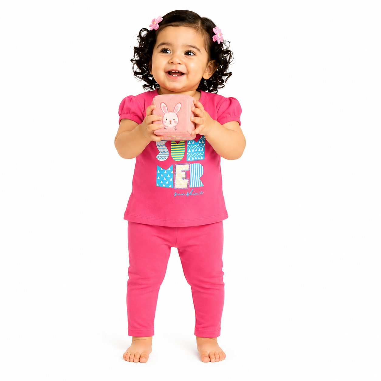 Girls Pink Pack Of 2 Top And Bottom