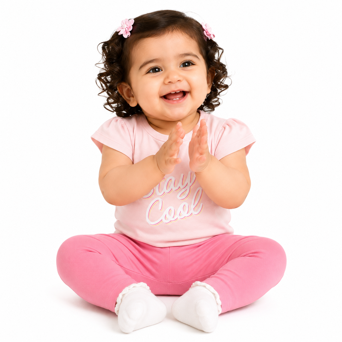 Girls Pink Pack Of 2 Top And Bottom