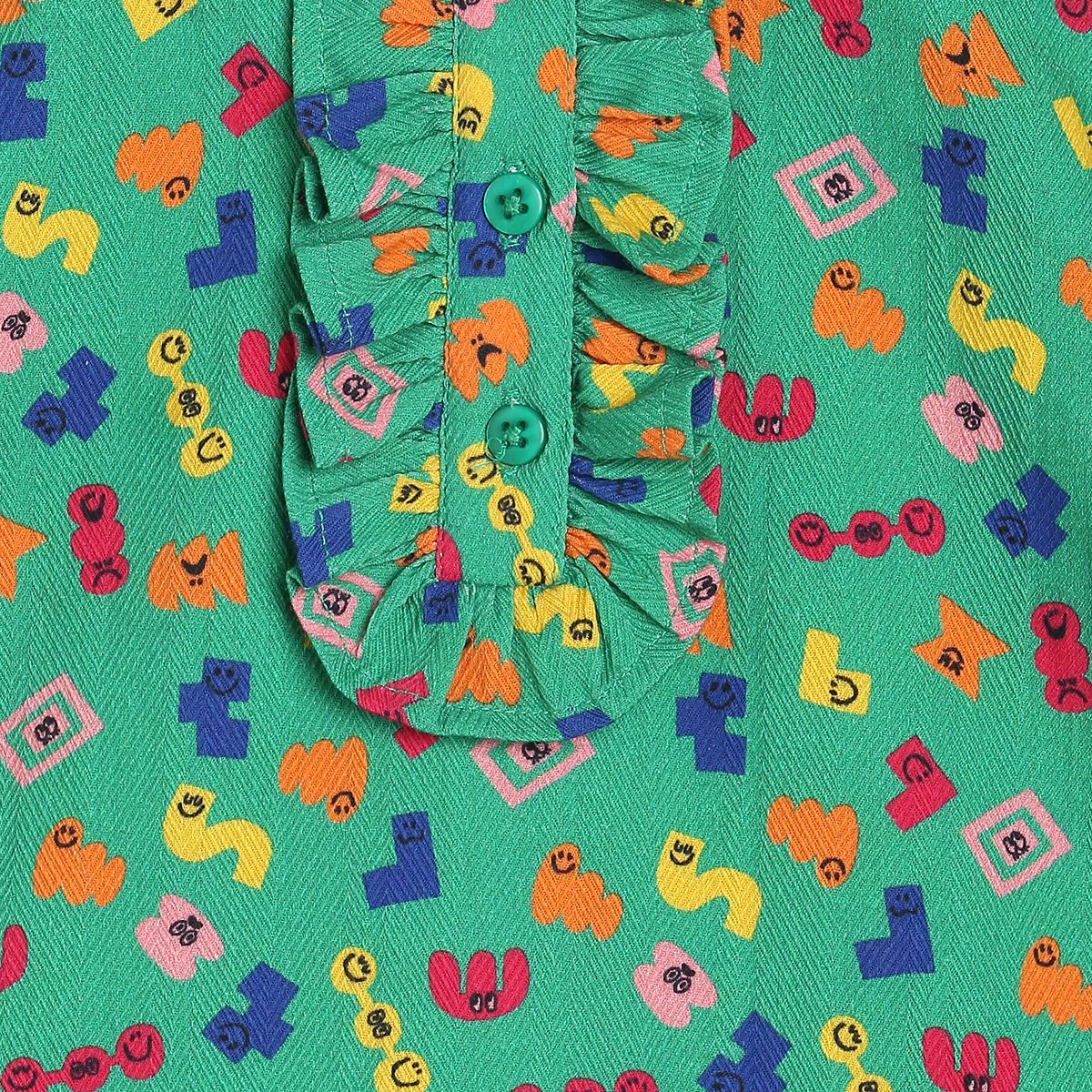 Girls Green Pack Of 1 Woven Top