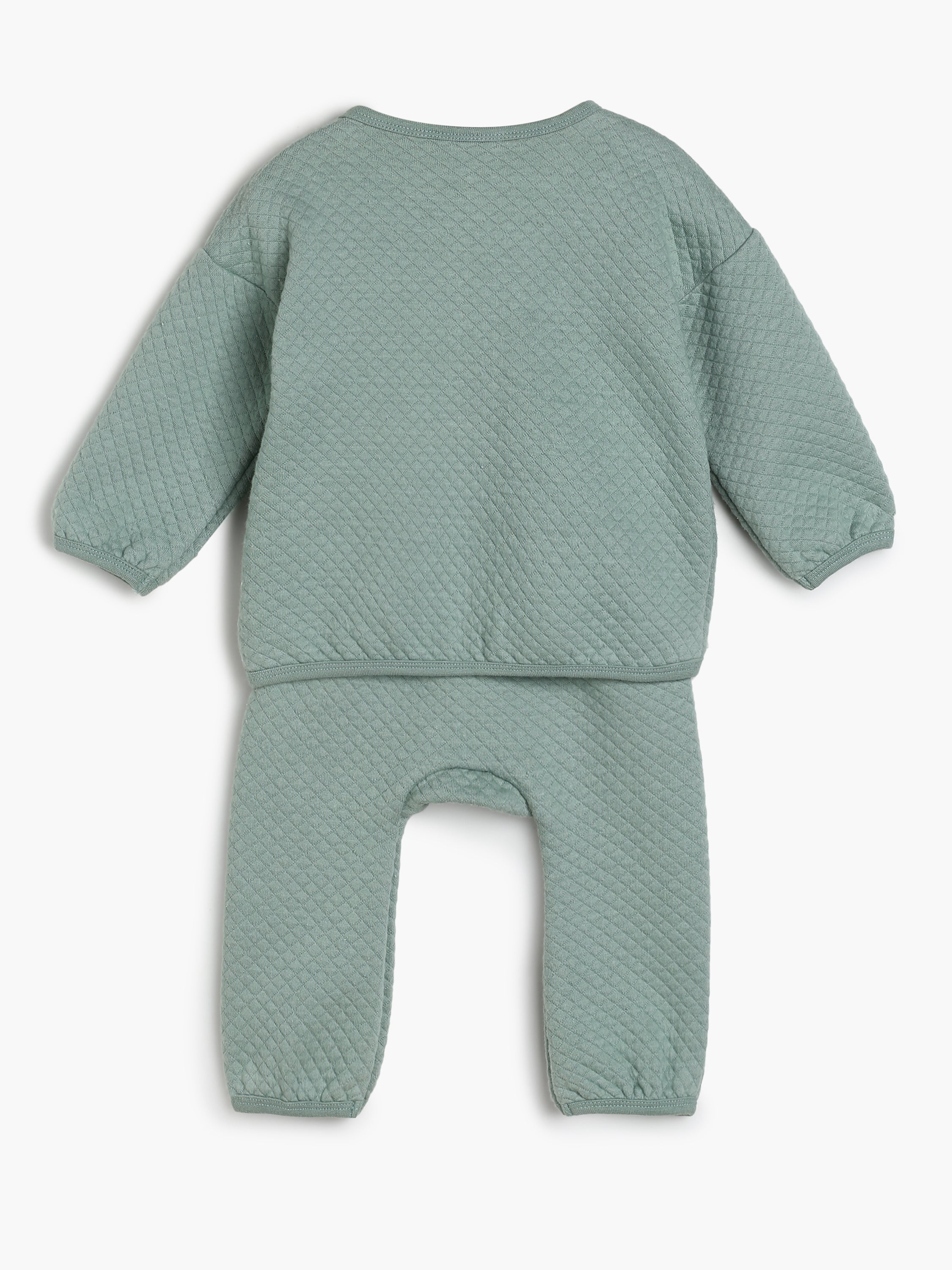 Boys Sage Green Quilted 2-Piece Clothing Set