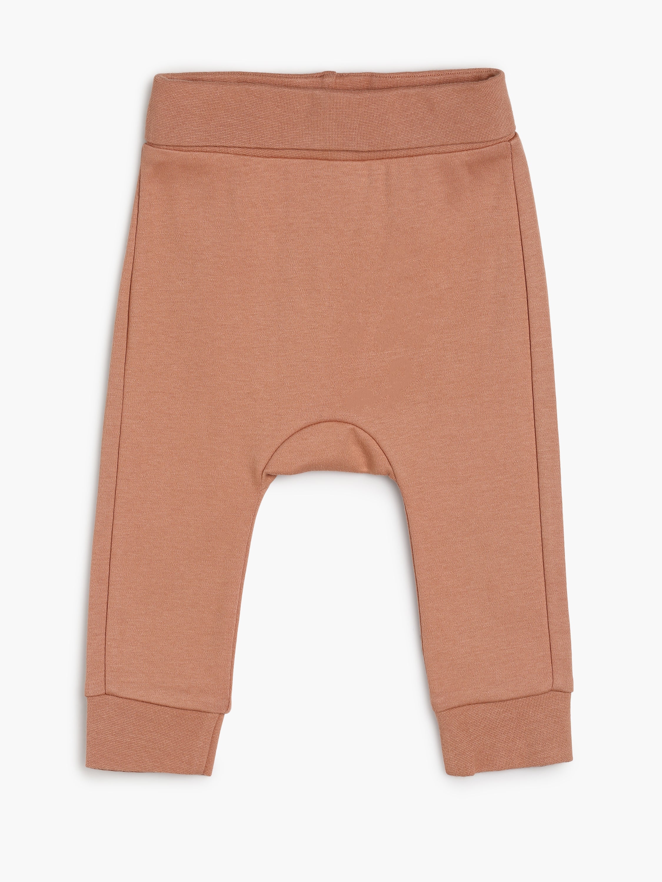 Baby Unisex Bear Face Print Top and Bottom Set , Brown