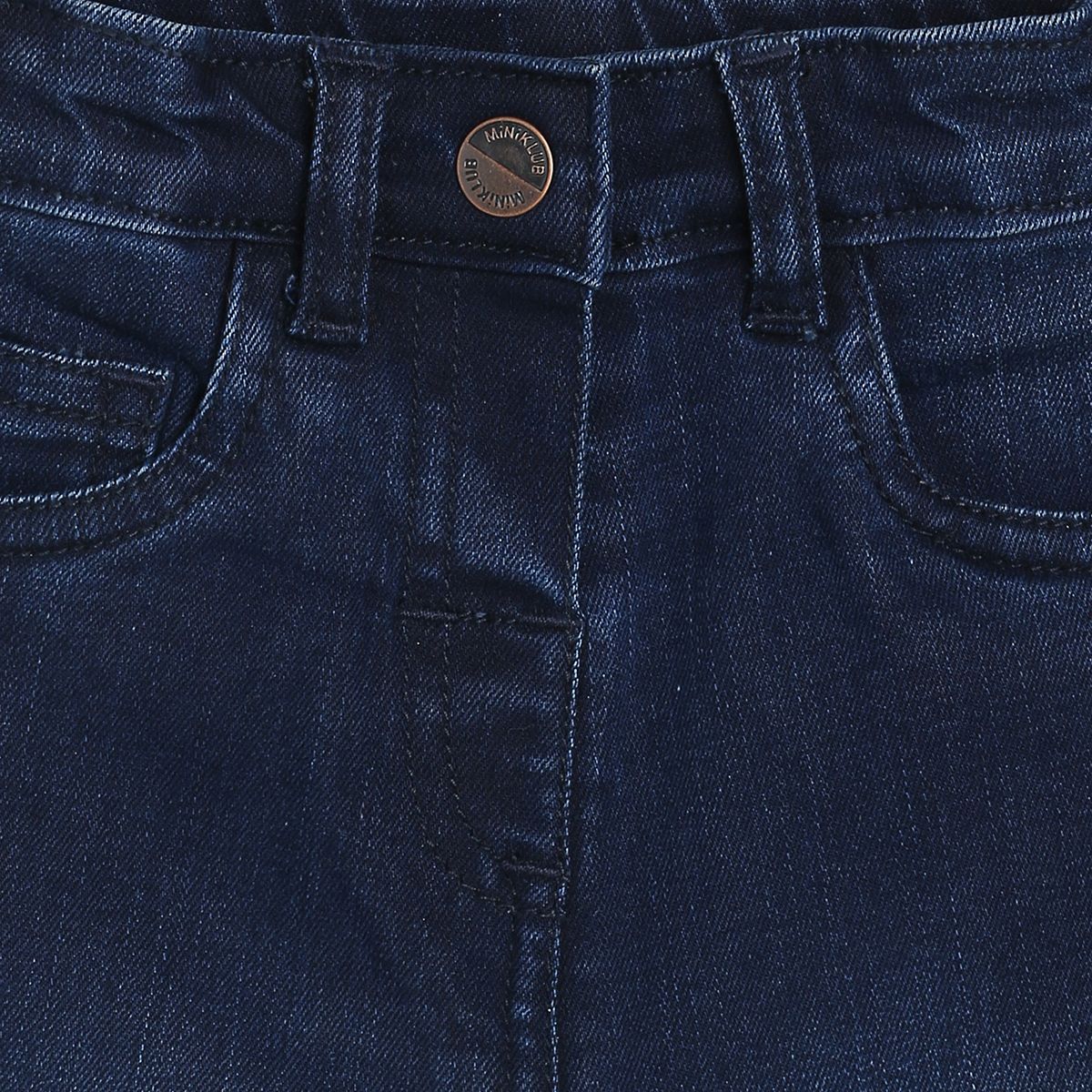 Girls Dark Blue Pack Of 1 Denim Pant
