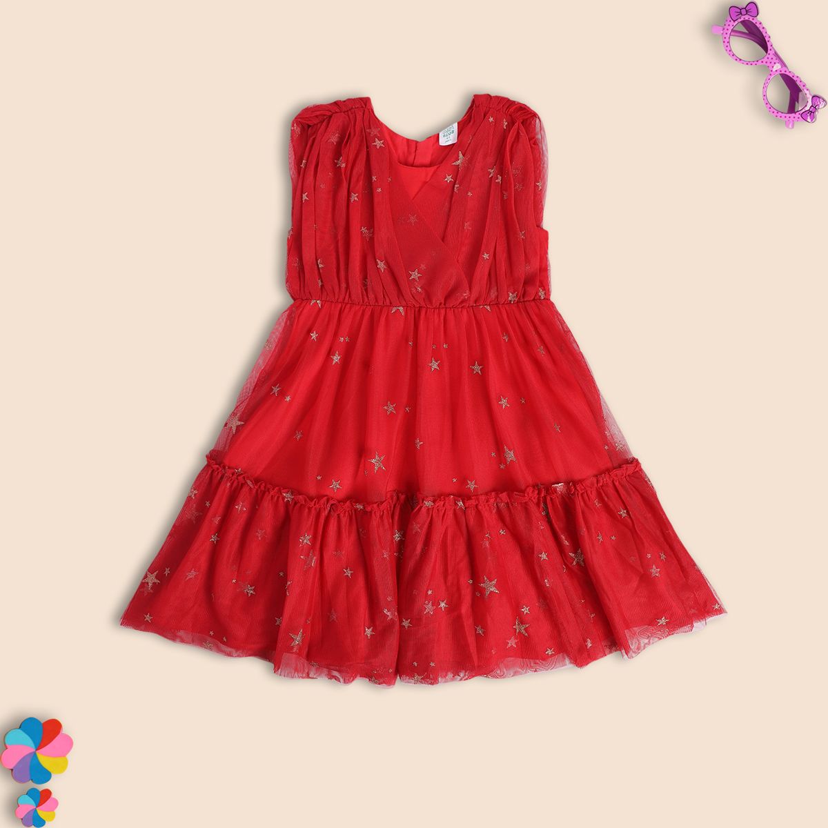 Girls Red Pack Of 1 Dress