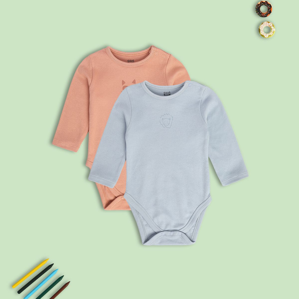 Boys Multicolor Pack Of 2 Body Suit