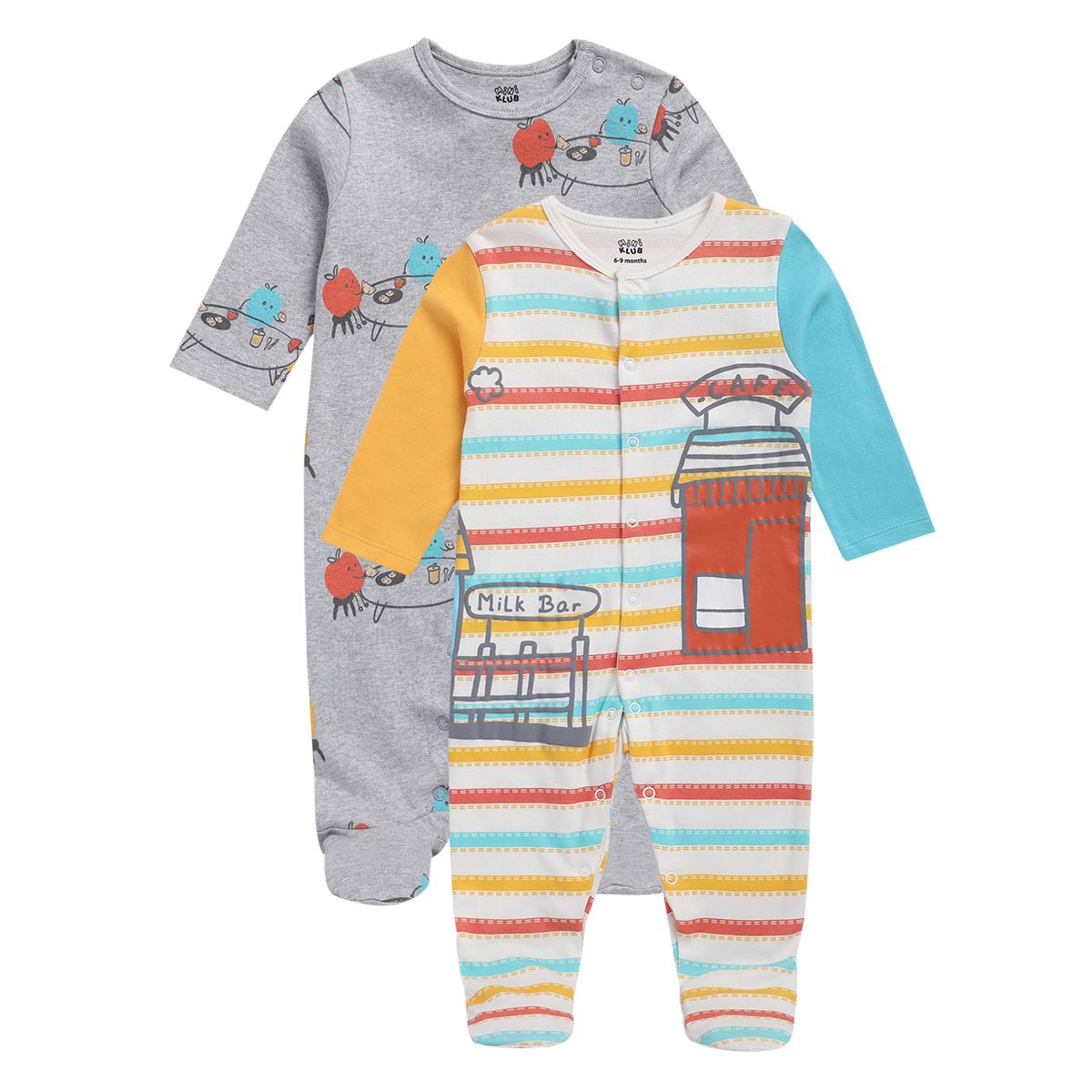 Boys Multicolor Pack Of 2 Sleep Suit