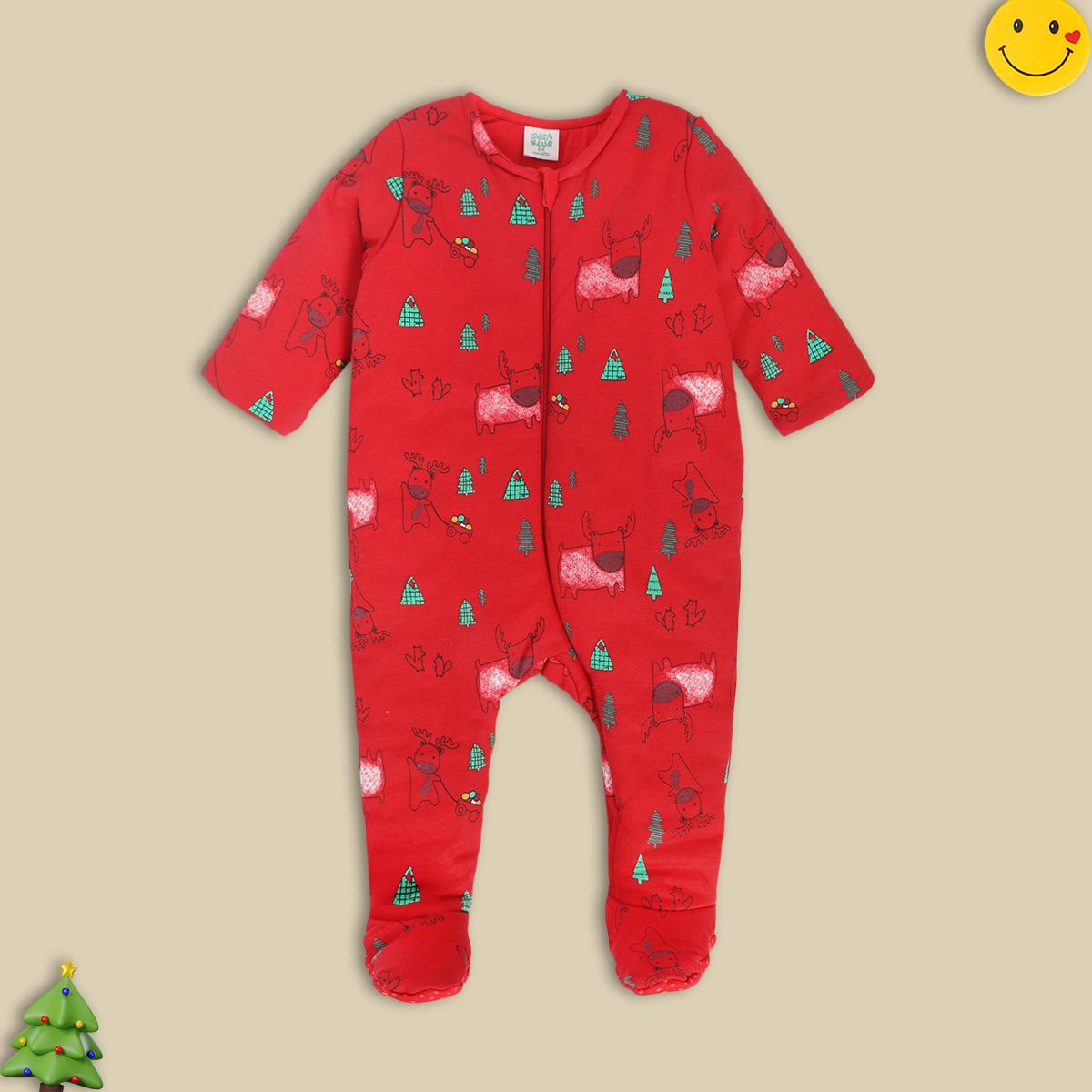 Boys Red Pack Of 1 Sleep Suit